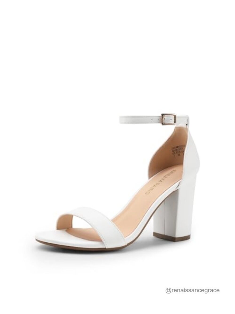 Chunky Block Heel Open Toe Ankle Strap Sandals, 3.5 Inch Heels for Party Date